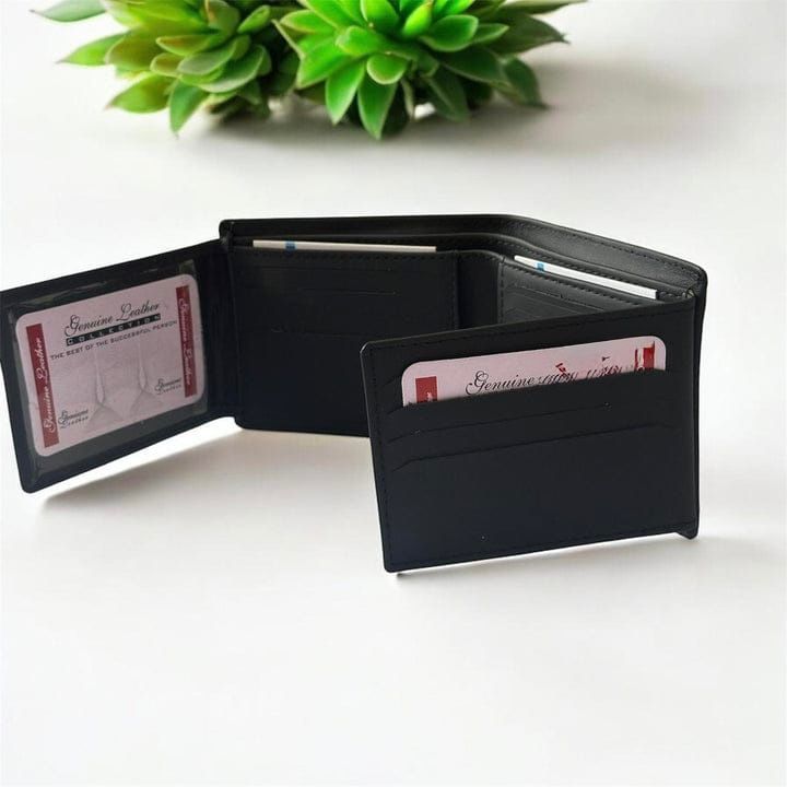 Bifold Wallet Jumbo Men's Genuine Black 18 Card Slots